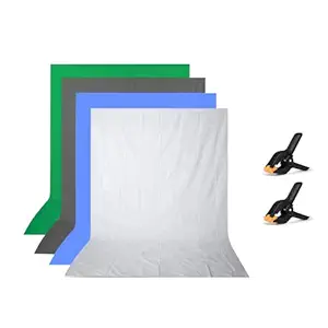 Curtain 8X12 (8x12ft Curtains Pack of 4 Pcs, Gray|White|Green|Blue Clip-2)