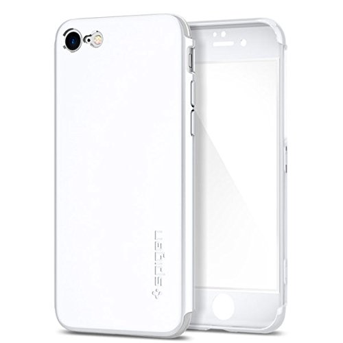 iPhone 7 Case, SpigenÂ® [Air Thin Fit 360] iPhone 7 Full Body Case with [2-PackTempered Glass Screen Protector] Exact Slim Full Protection Case with for iPhone 7 - (042CS21097) - White