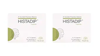 Kairali Histadip Capsules - The herbal way to get rid of allergy (60 Capsules/Box) - Pack of 2