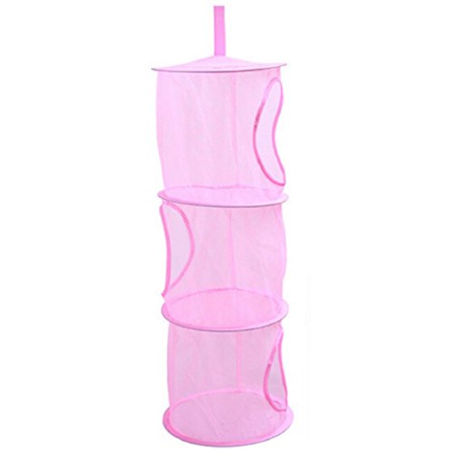 Bluelans® Mesh-hängender Speicher-Korb, 3 Tier zusammenklappbare Network hängend Aufbewahrungstasche für Spielzeug, kleine Kleidung usw.