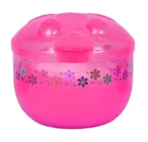 Manan Shopee Portable Baby Skin Care Baby Powder Puff with Box Holder Container for New Born and Kids for Baby Face and Body - Pink (Pack of 1)