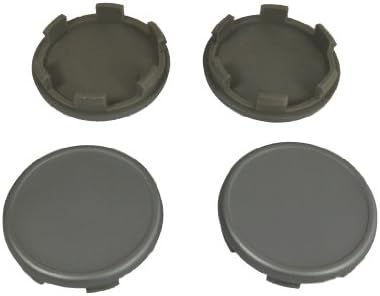 4 * 55mm - 59mm Grey Alloy Wheel Centre Caps Kia Nissan Toyota Bezel Edge Raised