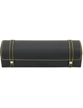 Friedrich|23, Uhrenkasten, Für 5 Uhren, Echtleder, Klickverschluss, Schwarz, 26141-2