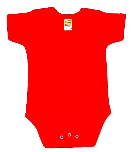 BabywearUK Body Vest Env Neck Short Sleeved - Red - 3-6 months - British Made