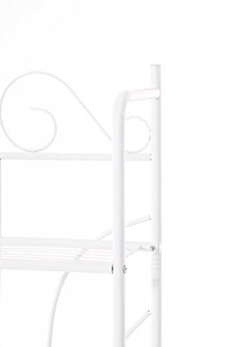 CLP Überbau-Regal PINAR, Eisen Badregal ca. 60 x 35 cm, Höhe 165 cm, 3 Böden, Landhaus-Stil weiß - 6