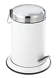 Farbe: Weiß glänzend WENKO 17901100 Kosmetik Treteimer Retoro Weiß, Kosmetikeimer, Mülleimer Fassungsvermögen: 3 l, Edelstahl rostfrei, 22 x 30.5 x 22 cm