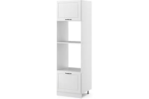 Vicco mobile cucina microonde R-line, Bianco casa di campagna/Bianco, 60 cm