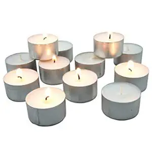 Haau Mega Tea Lights Candles 9 Hours Burning Time Pressed Wax Smoke Less Tea Lights Candles for Home Decore, Diwali Celebration, Receptions, Birthday, Party Favors & More (Set of 50)
