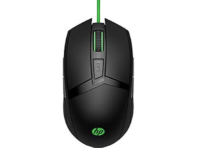 HP Souris Gaming Pavilion Gaming Mouse 300 Filaire USB - 8 Boutons Programmables - 5000 DPI - Ambidextre - Rétroéclairage LED (RGB) - Noir/Vert