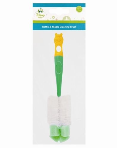 Brand New Disney Winnie The Pooh Bottle Brush with Sponge Tip Baby Cleaning (green)