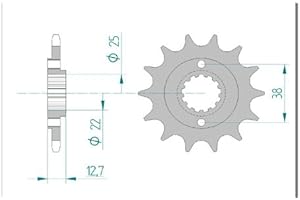 MOTOX-TREME Ritzel Antriebsritzel 14-Zähne 520-Teilung kompatibel mit Kawasaki KLX 650 C Bj. 1993-1995