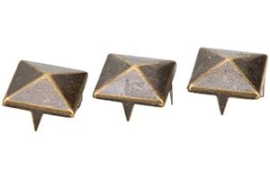 HEEPDD 100 Stücke Platz Spike Studs, 10 MM-15 MM DIY Leathercraft Spike Nieten Platz Spike Studs Nieten Tasche Leder Bekleidung Schuhe Niet(Bronze 12mm)