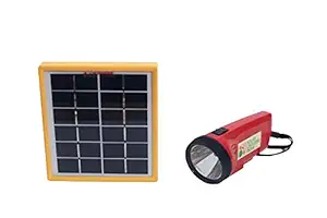 Solar Universe India SUI Rechargeable Solar LED Torch with 2 Light Modes, Inbuilt Lithium Battery, 2W Solar Panel and Hybrid Charging