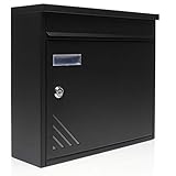 DISEÑO ROBUSTO DE GRAN CALIDAD ✮ El buzón con cerradura Home Icon, fabricado en acero galvanizado de gran calidad y acabado con un revestimiento en polvo, presenta un diseño moderno y elegante. Dimensiones: 36 × 31,5 x 11,5 cm. Ranura de correo: 33,4 × 4 cm.