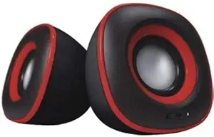 TB-015(Eliptic) 2 Watt Wired Speaker (Red And Black)