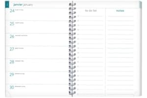 Exacompta - 211812E - Recharge agenda de bureau EasyTime 21 Spiralé - 21 x 15 cm - Semainier janvier à décembre 2026