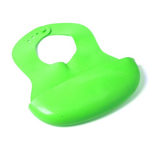 Mammoth XT Adjustable Feeding Rubber Pelican Bib -- Green (1-Pack) -- 6 m+