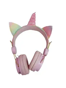 Vaanions Kids Wireless Headphones for Girls, Bluetooth Unicorns Headphones for Girls with Mic, Over On Ear Headset for School/Kindle/Tablet/PC Birthday