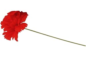 ZZ DISFRAZZES | Clavel Rojo de Tela para Sevillana o Chulapa – Flor de 8 cm con Varilla de 18 cm – Accesorio Flamencos y Madrileños