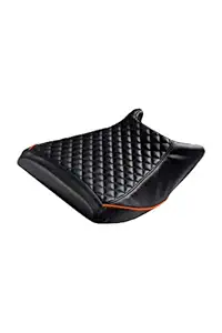 Elegant Custom Fit Bike Seat Cover for KTM Duke RC 200 (Cameo Black & Orange)
