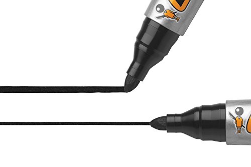 BIC Marking 2000 Permanent Marker ECOlutions / wasserfester Marker mit Rundspitze für viele Oberflächen / 12 schwarze Stifte / Strichstärke 1,7 mm - 4