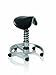 Produktbild SWOPPER SATTEL 3D-Aktiv-Bürostuhl Hocker Sitzpolster Sattel, Farbe schwarz (Sattel Leder), Fussring Speedrollen, Feder MEDIUM/, Federfarbe schwarz, Basis Titan
