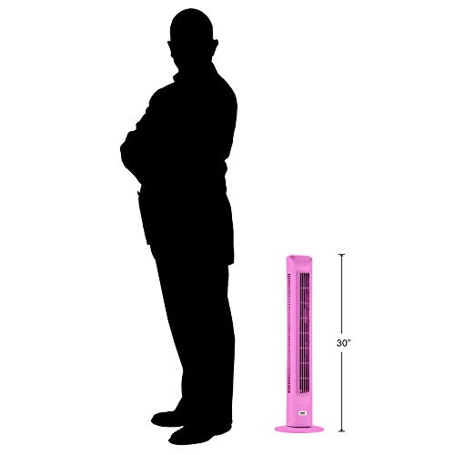 ANSIO® 30“ Oszillierend Turmventilator / Ventilator mit Fernbedienung / 3 Unterschiedliche Programme / 12 Monate Garantie / Lange 1.8m Kabel / GS, RoHS, REACH & CE bescheinigt. Rosa ( Batterien nicht im Lieferumfang enthalten ) - 7