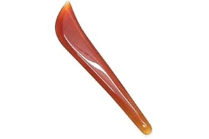 feedal Natural Red Agate Knife Mirror Polished Gold Silver Jewellery Hand Polishing Burnisher 11cm/4.3"(Red)