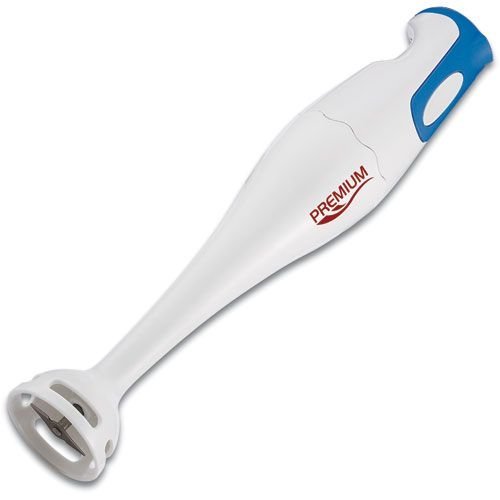 Pürierstab mit Edelstahlklingen Stabmixer Mixstab Handmixer Einhandmixer Mixer Pürierer weiß/blau (170 Watt + einfache Bedienung)