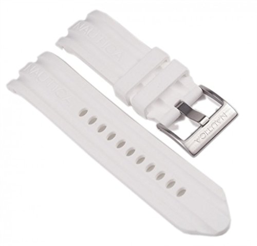 Nautica Ersatzband Uhrenarmband Silikon Band Wei 24mm A15567G fr BFD 100 / 50 mm Nautica Ersatzband Uhrenarmband Silikon Band Wei 24mm A15567G fr BFD 100 / 50 mm