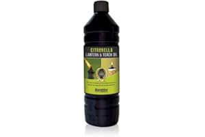 DML Citronella Scented Lantern Torch and Lamp Oil in 1L - Citronella Oil for Garden Burners, Garden Torches, Oil Lamps, Tiki Torches - Insect Repelling Citronella Oil for Outdoor Lamps