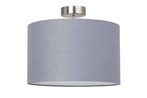 Brilliant Clarie Deckenleuchte 1-flammig, E27, 1 x 60 W, metall / textil, eisen / grau 13291/22