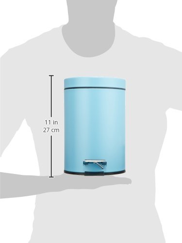 WENKO 19579100 Kosmetik Treteimer Hellblau, Fassungsvermögen 3 L, Metall, 17 x 25 x 17 cm, Blau - 4