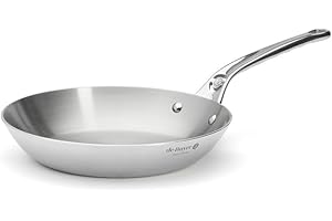 De Buyer - Poêle à frire ronde en inox 5 couches AFFINITY - 24 cm - Fabriquée en France, Sans PFAS, Montée Rapide en Température, Inox 18/10, Tous Feux + Four, Finition Poli Brillant