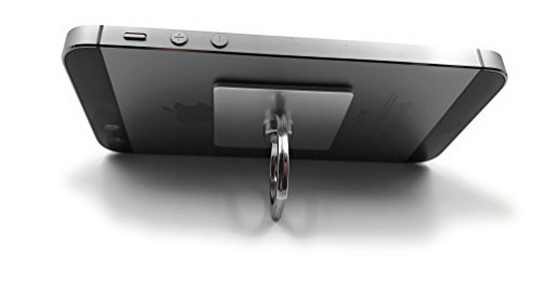 ocona 2er-Set Handyhalter mit Metallring, 360 Grad drehbar, Universal Smartphone Ring Grip (grau, silber)