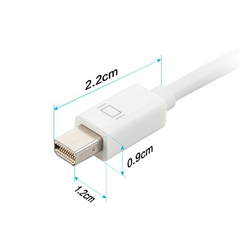 Mini DP auf HDMI, J&D Goldbeschichteter Mini Displayport (Thunderbolt) auf HDMI 1080P Full HD Kabel Adapter Konverter Male to Male - 3