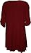 Womens Plus Size Scoop Neck Short Sleeve Flared Ladies Long Plain Top - Wine - 18