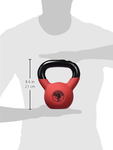 Gorilla Sports Red Rubber Kettlebell 4-32 KG – Vinyl Kugelhantel Schwunghantel Gewichte aus Gusseisen mit Neoprenhülle - 4