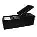 Produktbild HS-Lighting Faltbare Sitzbank Sitzhocker mit 120L Stauraum & Klappdeckel Sitztruhe Aufbewahrungsbox Fußhocker, belastbar bis 300 kg, Kunstleder,110 x 38 x 38cm (Schwarz)