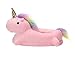 Produktbild Unicorn Einhorn Plüsch Hausschuhe Pantoffeln Plüsch Spielzeug Schuhe für Erwachsene Geschenk für Halloween(Rosa)