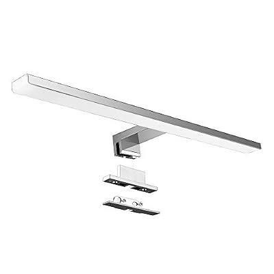 Aourow Lampe de Miroir à LED,Lampe de Miroir de Salle de Bain 10W 820lm 50cm Blanc Neutre 4000K Aourow,IP44 230V,3 in 1 Eclairage Armoire à LED en Acier Allié au Chrome-Nickel,Longueur de Produit:500 mm