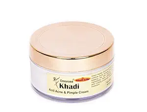 Khadi Omorose Anti Acne & Pimple Cream (With Neem, Basil & Teatree Extract) For All Skin Type - 50 Gm