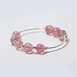 Thumby S925 Silber Armband Weiblichen Süßen Erdbeer Kristall Armband Mode Temperament Kristall, S925 Silberarmband, Einheitsgröße
