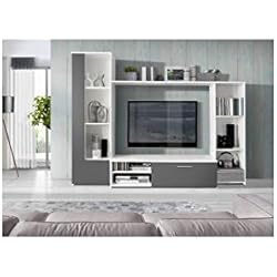 Finlandek Meuble TV Mural pilvi 220cm Blanc et Gris