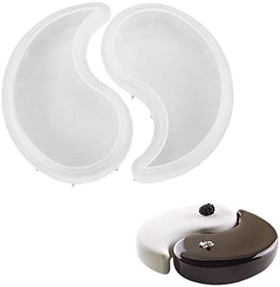 GAOMOJU&amp; New DIY baking non-stick 1pcs White silicone mousse mold YinYang shape cake pan mold chocolate pastry tool m-43