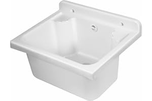 INBAGNO Pilozzo lavatoio mini sospeso in resina Bianco completo di Kit scarico