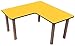 Produktbild mobeduc – Kindertisch in L, 90 x 90 cm, Holz 90 x 90 cm, talla 3 Haya y amarillo