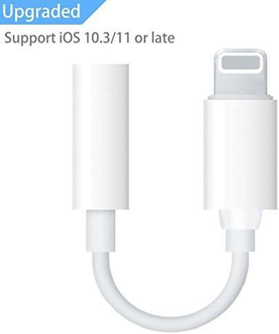 Lightning Jack Adapter, Lightning to 3.5 mm Headphone Jack Adapter Lightning Connector to 3.5mm AUX Audio Jack Earphone Extender Jack Stereo for iPhone X iPhone 8/8Plus iPhone 7/7Plus Support iOS 11