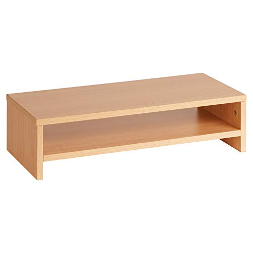 Preisvergleich Produktbild Hartleys Monitortisch in Holzoptik, mit 2 Böden