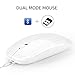 Produktbild Maus M90 2.4G Wireless + Bluetooth Dual Mode Maus wiederaufladbare drahtlose BT 5.0 USB Dual Mode Gaming Mäusemäuse für PC Laptop (Weiß)